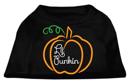 Lil Punkin Screen Print Dog Shirt Black XS